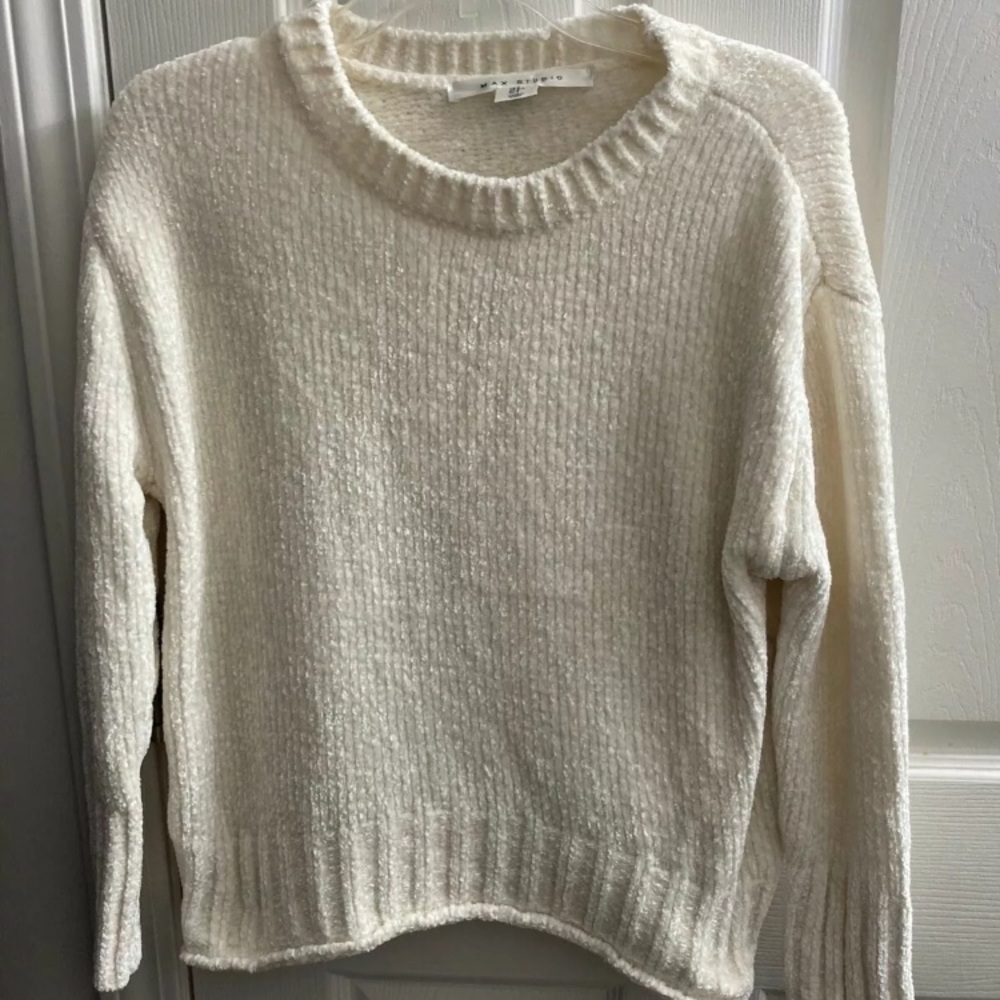 Max Studio Chenille Cozy, Off White Sweater